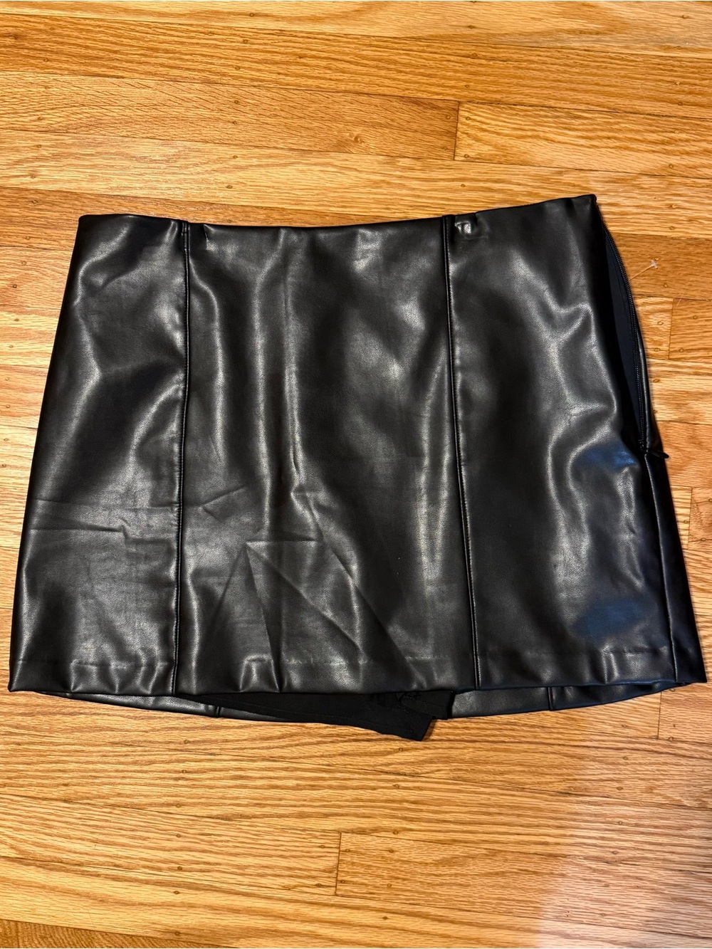 Abercrombie & Fitch Black Faux Leather Mini Skirt